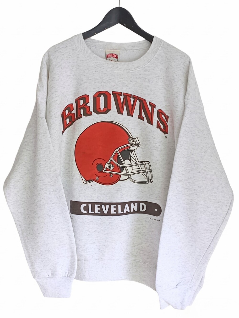 Vtg 1994 NFL Cleveland Browns Nutmeg Mills Made in USA Football Sweatshirt XL